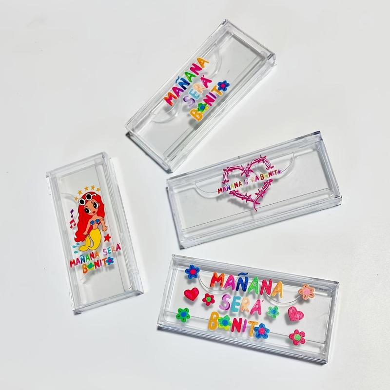 1pc Cartoon Empty Eyelashes Box Plastic Holder Lashes Box