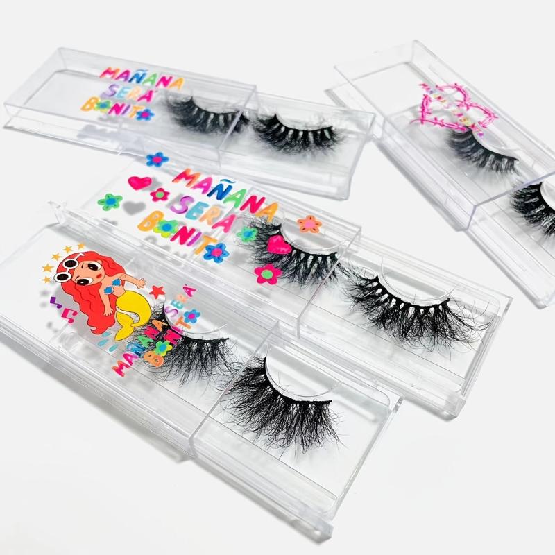 1pc Cartoon Empty Eyelashes Box Plastic Holder Lashes Box