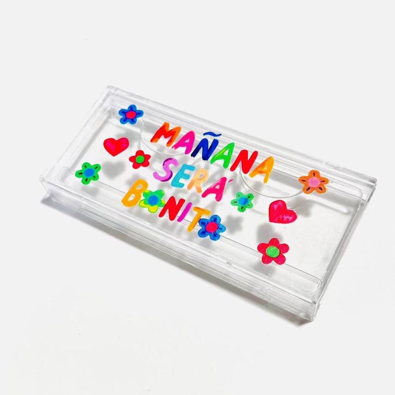 1pc Cartoon Empty Eyelashes Box Plastic Holder Lashes Box