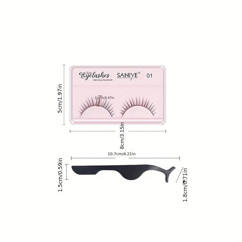 3D Chemical Fiber False Eyelashes Natural Thick Layer with Tweezers