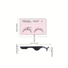 3D Chemical Fiber False Eyelashes Natural Thick Layer with Tweezers