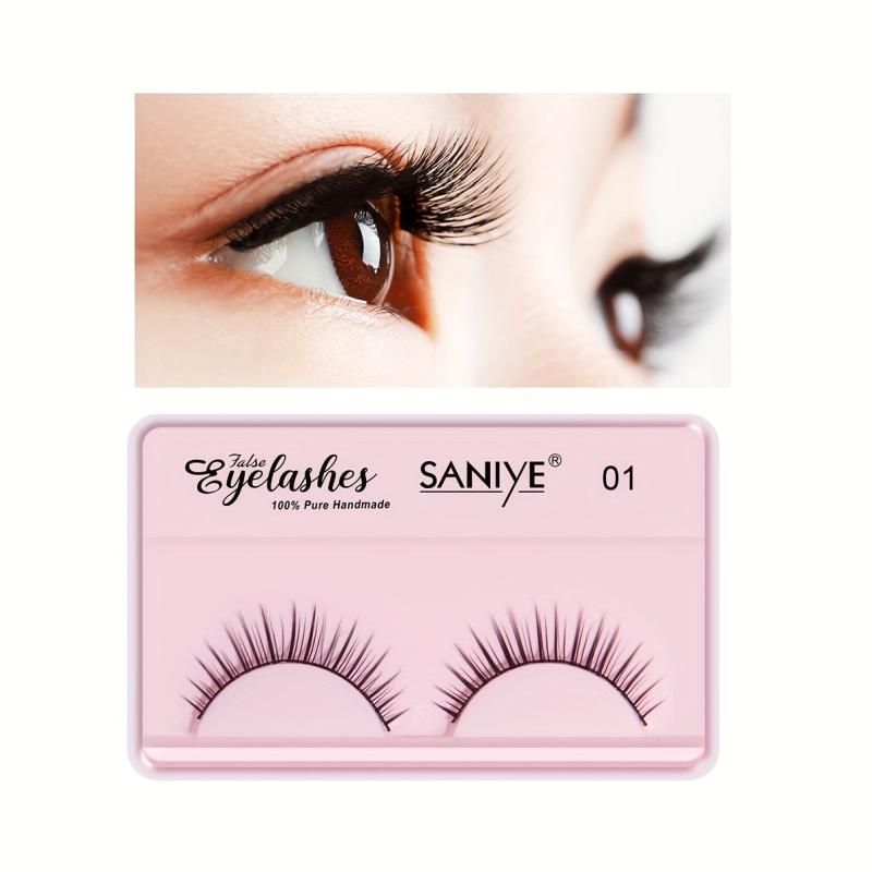 3D Chemical Fiber False Eyelashes Natural Thick Layer with Tweezers