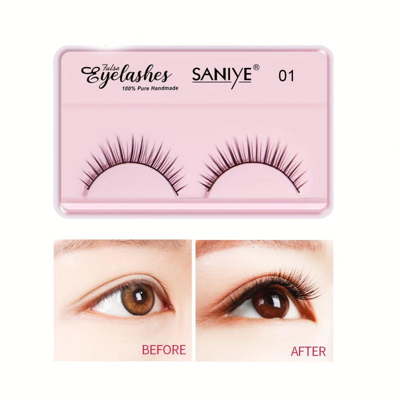 3D Chemical Fiber False Eyelashes Natural Thick Layer with Tweezers