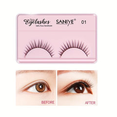 3D Chemical Fiber False Eyelashes Natural Thick Layer with Tweezers