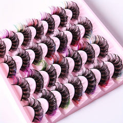 14 Pairs False Eyelashes 8D Curly Soft Fluffy Bushy Colored Faux Mink Beauty