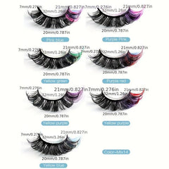 14 Pairs False Eyelashes 8D Curly Soft Fluffy Bushy Colored Faux Mink Beauty