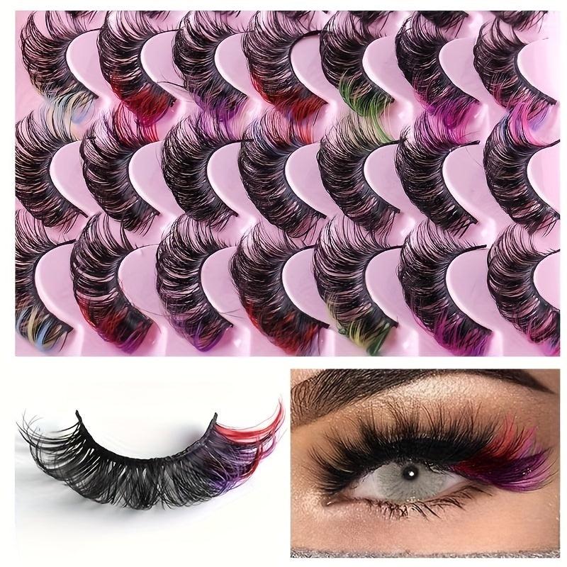 14 Pairs False Eyelashes 8D Curly Soft Fluffy Bushy Colored Faux Mink Beauty