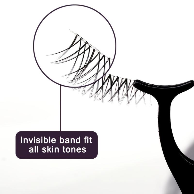 Natural Look Short False Eyelashes Clear Band TS09