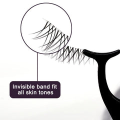 Natural Look Short False Eyelashes Clear Band TS09