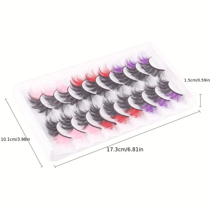 9 Pairs Colorful False Eyelashes High Faux Mink Hair Thick Natural Messy Curling