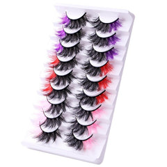 9 Pairs Colorful False Eyelashes High Faux Mink Hair Thick Natural Messy Curling