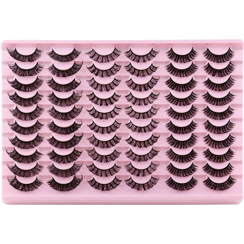 30 Pairs 3D Faux Mink Lashes Volume Eyelash Extension Makeup