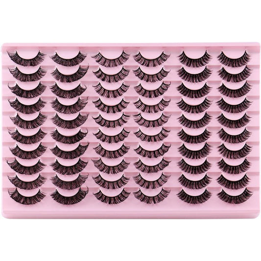 30 Pairs 3D Faux Mink Lashes Volume Eyelash Extension Makeup