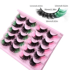 10 Pairs Colorful False Eyelashes 8D Curling Natural Dramatic Look