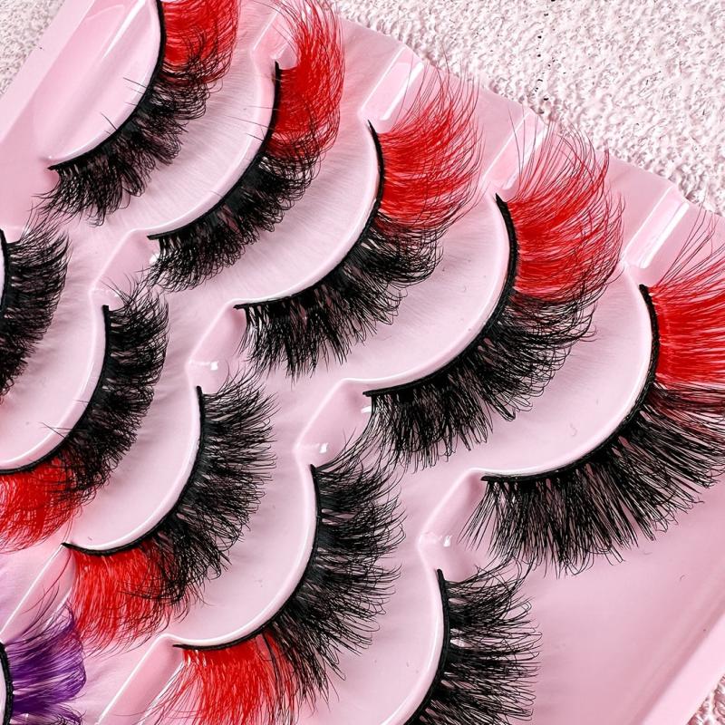 10 Pairs Colorful False Eyelashes 8D Curling Natural Dramatic Look