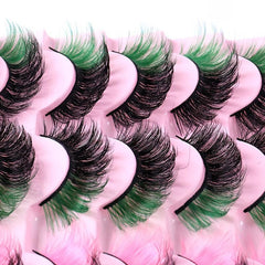 10 Pairs Colorful False Eyelashes 8D Curling Natural Dramatic Look