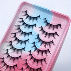10 Pairs Fluffy Spiky False Eyelashes Kpop Style Comics Eyelashes
