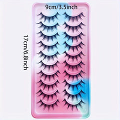 10 Pairs Fluffy Spiky False Eyelashes Kpop Style Comics Eyelashes