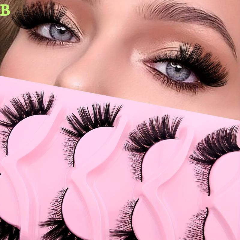 5 Pairs Natural Look Winged False Eyelashes
