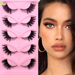 5 Pairs Natural Look Winged False Eyelashes