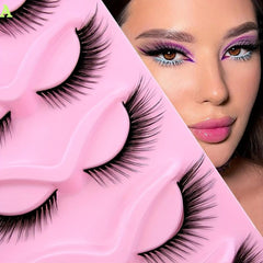 5 Pairs Natural Look Winged False Eyelashes