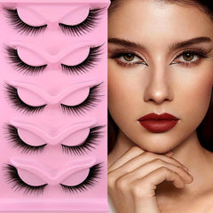 5 Pairs Natural Look Winged False Eyelashes
