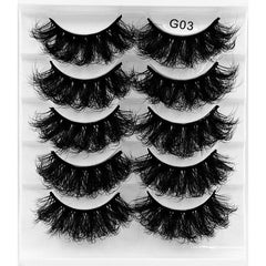 5 Pairs Thick 8D Fluffy Crisscross Faux Mink Eyelashes