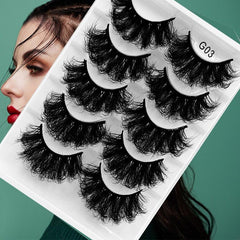 5 Pairs Thick 8D Fluffy Crisscross Faux Mink Eyelashes