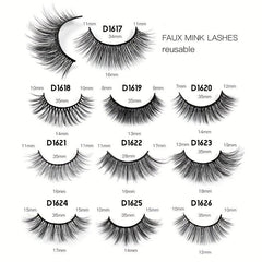10 Pairs 3D False Eyelashes Natural Fluffy Cross Lashes Makeup