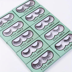 10 Pairs 3D False Eyelashes Natural Fluffy Cross Lashes Makeup