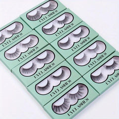 10 Pairs 3D False Eyelashes Natural Fluffy Cross Lashes Makeup