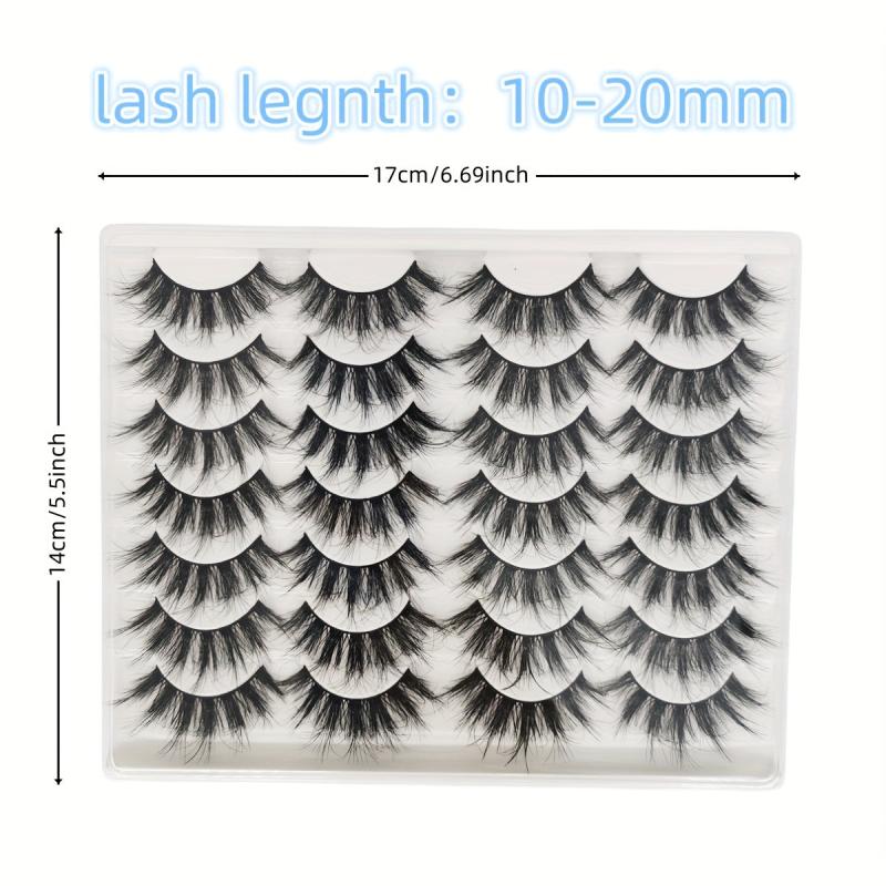 14 Pairs 3D Faux Mink Hair False Eyelashes Soft Stem Thick Fluffy Cosplay