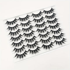 14 Pairs 3D Faux Mink Hair False Eyelashes Soft Stem Thick Fluffy Cosplay