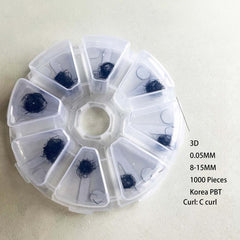 3D Cluster Fans Lashes Extension C Curling 500pcs 1000pcs