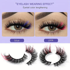 10 Pairs Colorful 8D Mink Eyelashes Fluffy False Eyelashes for Cosplay Party