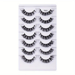 7 Pairs of Natural Looking False Lashes for Makeup Collection
