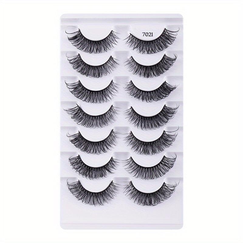 7 Pairs of Natural Looking False Lashes for Makeup Collection