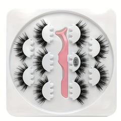5 Pairs Natural Thick False Eyelashes Set with Tweezers