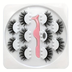5 Pairs Natural Thick False Eyelashes Set with Tweezers