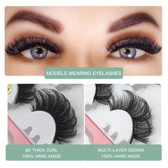 5 Pairs Natural Thick False Eyelashes Set with Tweezers