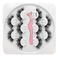 5 Pairs Natural Thick False Eyelashes Set with Tweezers