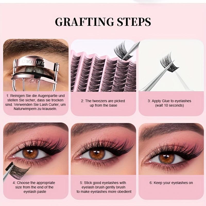 140 Pcs Cluster Lashes 8 16mm Eyelash Clusters Soft & Comfortable