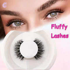 19mm Cat Eye Look Full False Eyelashes, Natural Faux Mink Lashes