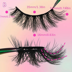 19mm Cat Eye Look Full False Eyelashes, Natural Faux Mink Lashes