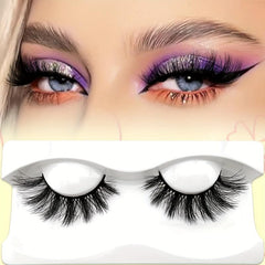 19mm Cat Eye Look Full False Eyelashes, Natural Faux Mink Lashes