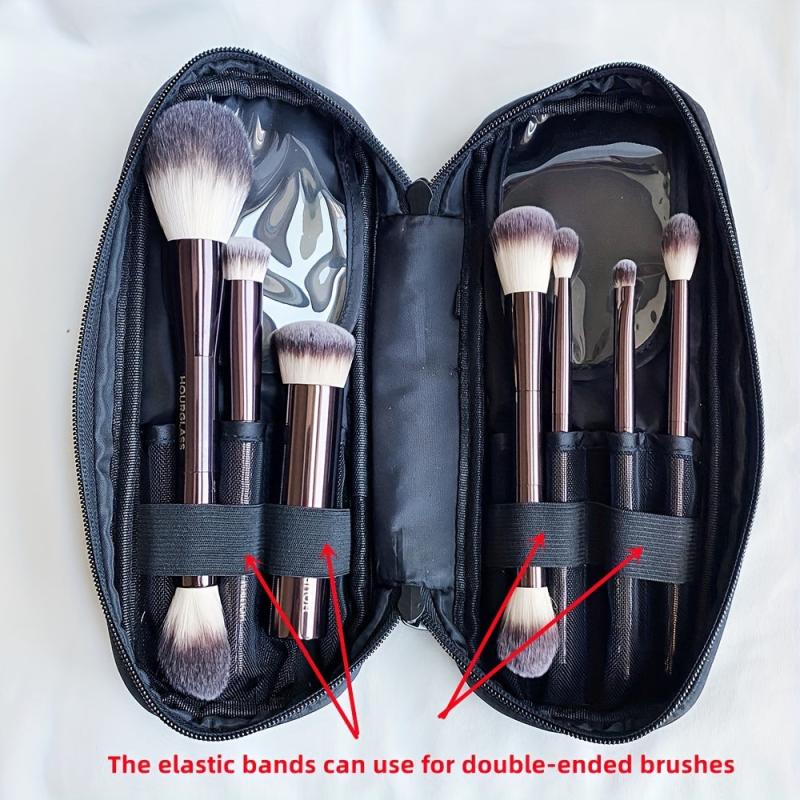 Large Makeup Brush Bag Wallet Pockets Durable Synthetic Fabric Cosmetic Brushes