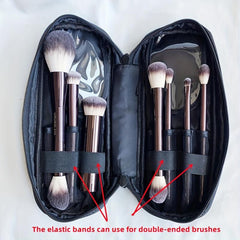 Large Makeup Brush Bag Wallet Pockets Durable Synthetic Fabric Cosmetic Brushes
