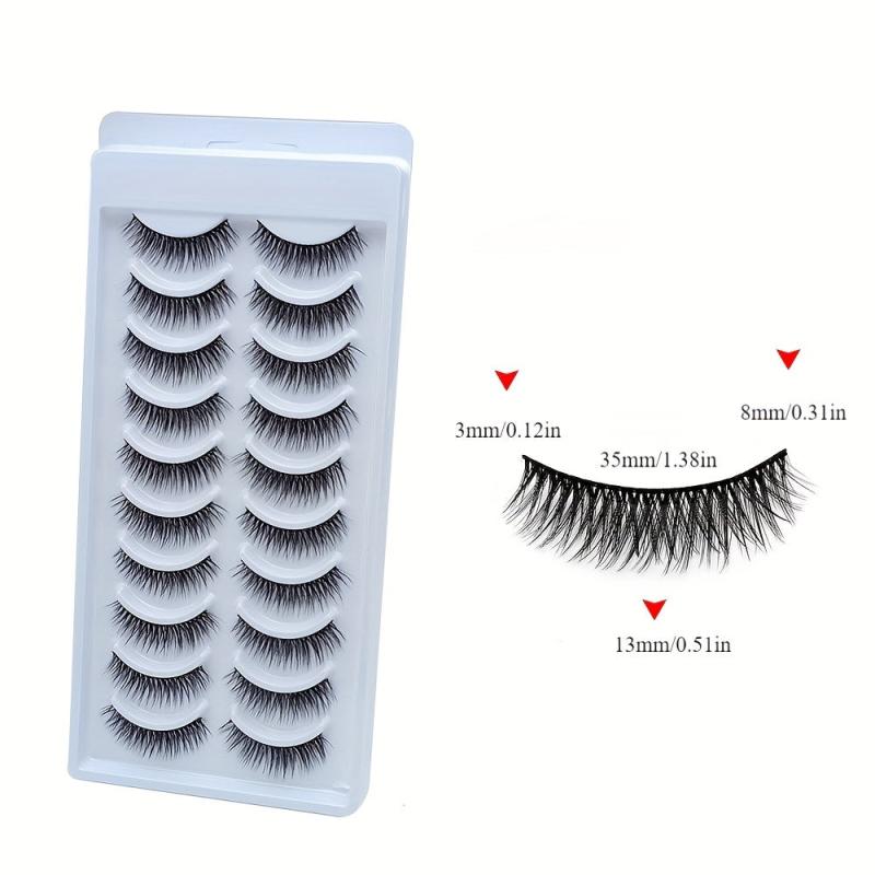 10 Pairs 3D False Eyelashes Natural Curling Thick Lashes Party Makeup