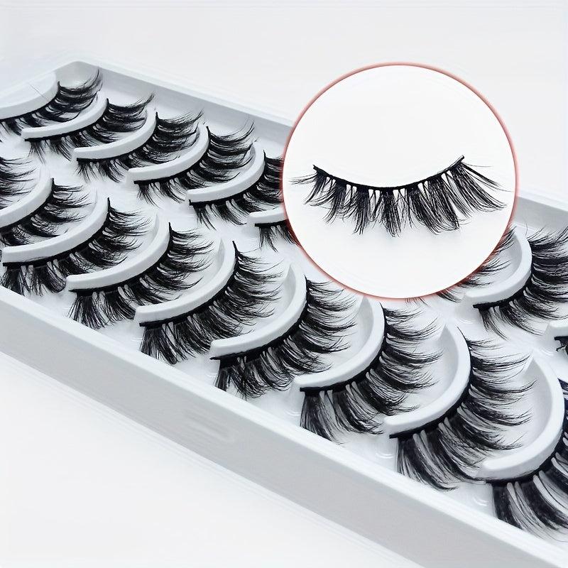 10 Pairs 3D False Eyelashes Natural Curling Thick Lashes Party Makeup