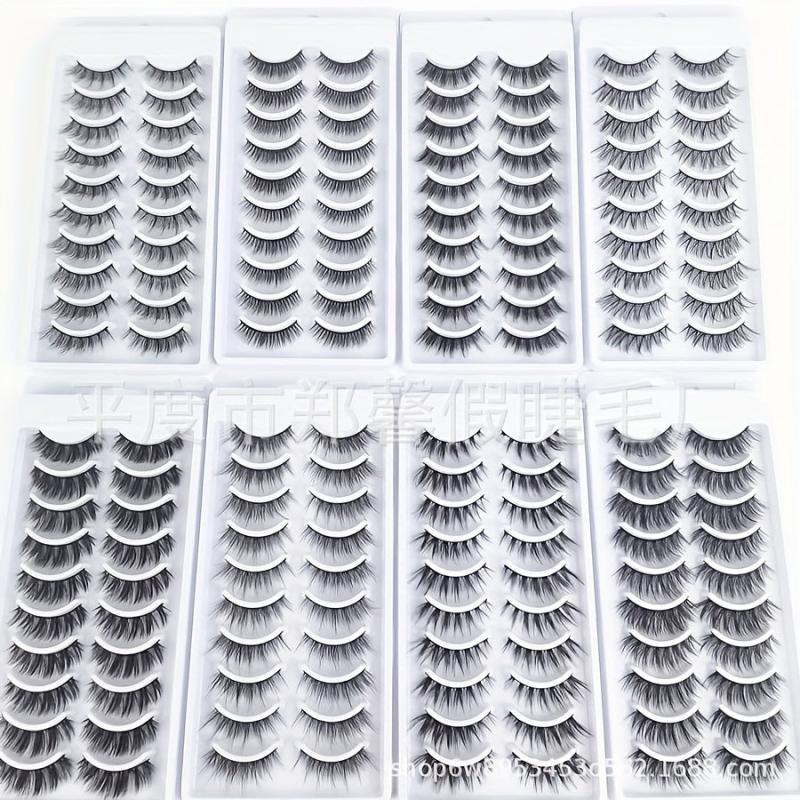 10 Pairs 3D False Eyelashes Natural Curling Thick Lashes Party Makeup